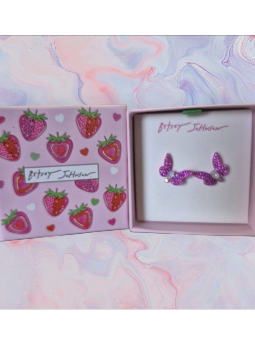 Betsey Johnson Garden Glam Butterfly Stud Earrings 